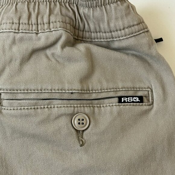 RSQ Jogger Pants Mens Small Khaki Beige Elastic Waist Casual Stretch Lightweight - Picture 9 of 9